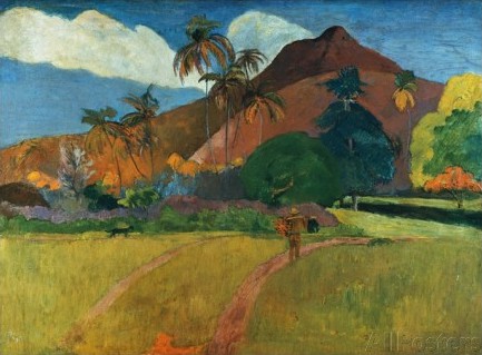 Tahitian Mountains - Paul Gauguin Painting